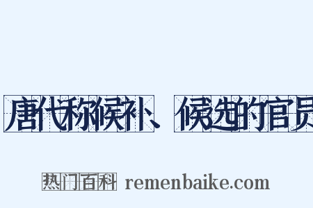 唐代称候补、候选的官员是什么意思的图片